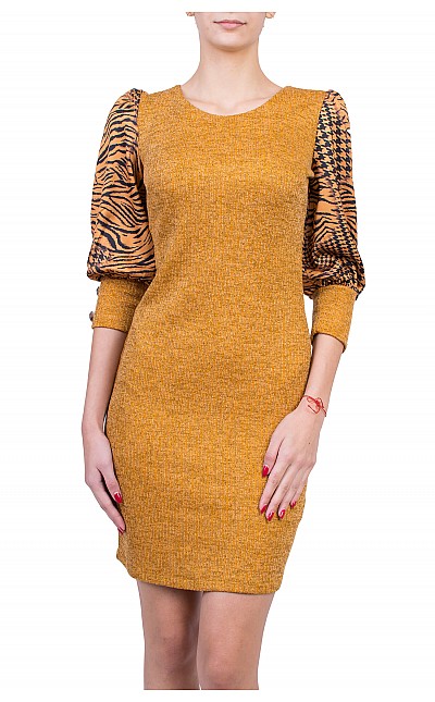 Women Mustard Dress in Mustard Color R 6295 ORN / 2020