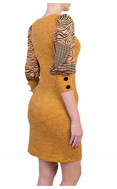 Women Mustard Dress in Mustard Color R 6295 ORN / 2020