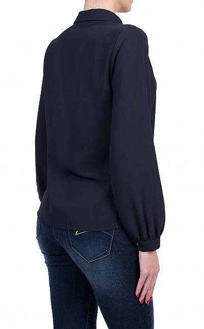 Black Ladies Blouse with Long Sleeve B 50727 / 2020