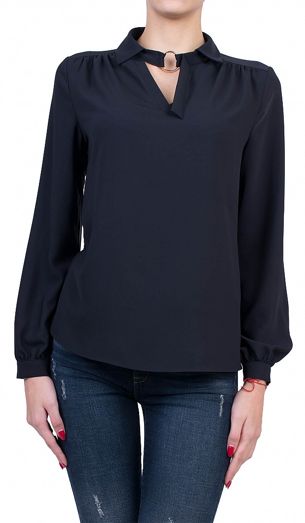 Black Ladies Blouse with Long Sleeve B 50727 / 2020