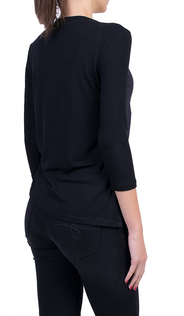 Knitted Women's Blouse with Stamp B 50728 BLACK / 2020