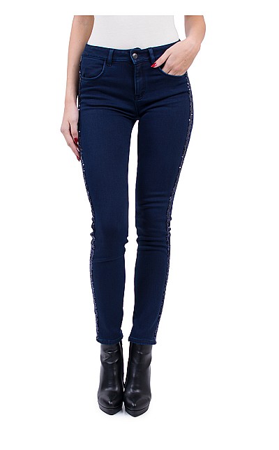 Women's Quilted Jeans N 18574 BLUE / 2019