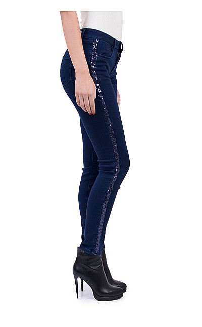 Women's Quilted Jeans N 18574 BLUE / 2019