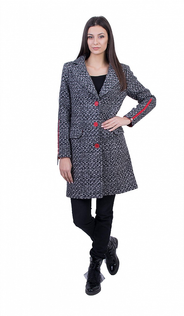 Gray Woolen Women's Coat Box J 19547 / 2020