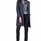 Women's Gray Wool Coat with Quilted Lining J 19548