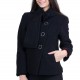 Women's Black Wool Coat J 19565 BLACK Women's Black Wool Coat J 19565 BLACK