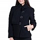 Women's Black Wool Coat J 19565 BLACK