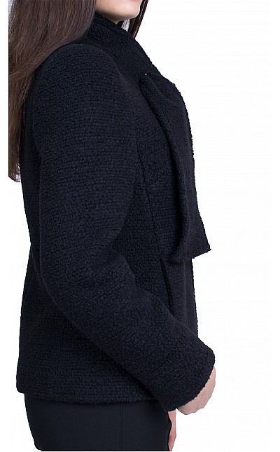 Women's Black Wool Coat J 19565 BLACK