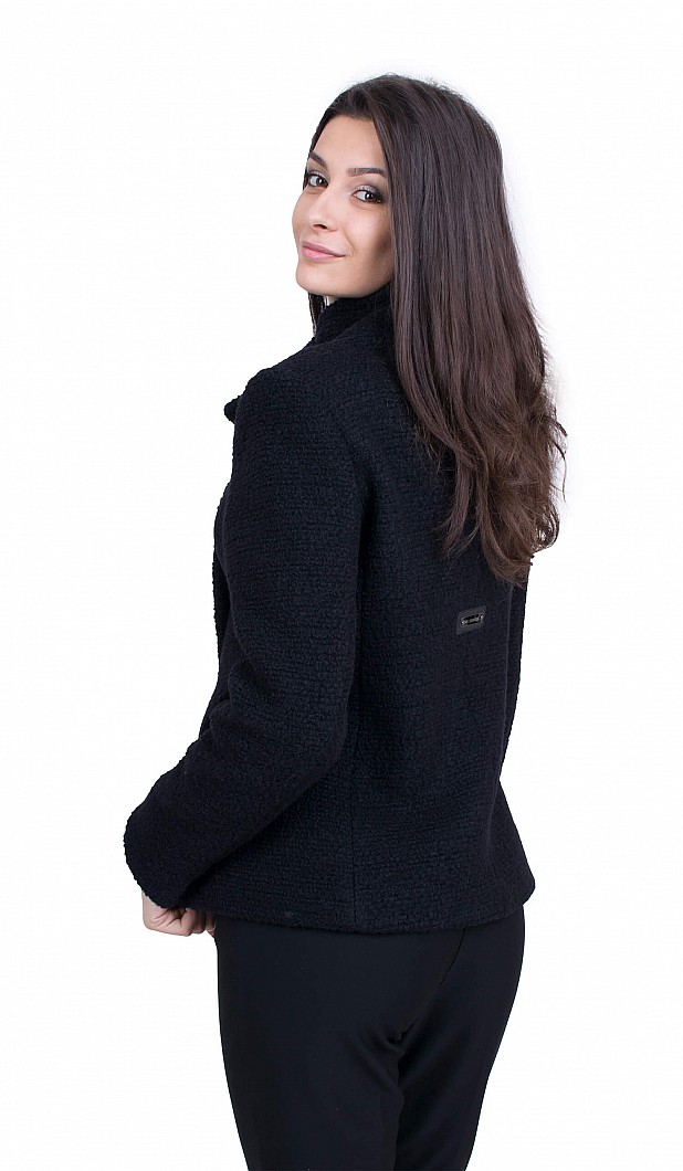 Women's Black Wool Coat J 19565 BLACK