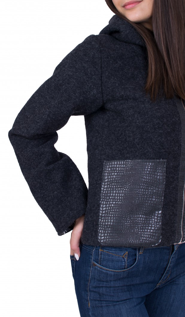 Black Women's Woolen Jacket 20507 / 2021 Black Women's Woolen Jacket 20507 / 2021