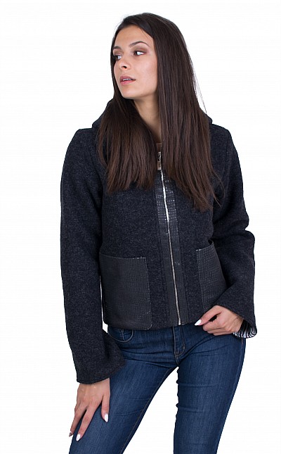 Black Women's Woolen Jacket 20507 / 2021