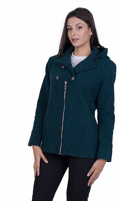 Woolen Women's Green Short Coat 21522 / 2022