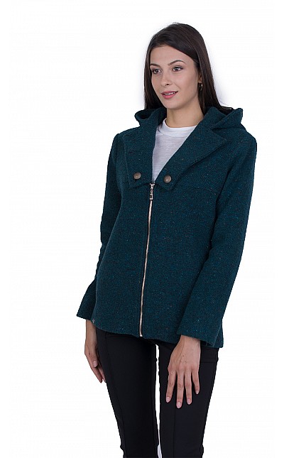 Woolen Women's Green Short Coat 21522 / 2022