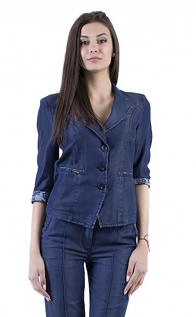 Women's denim jacket with 3/4 Sleeve 17170