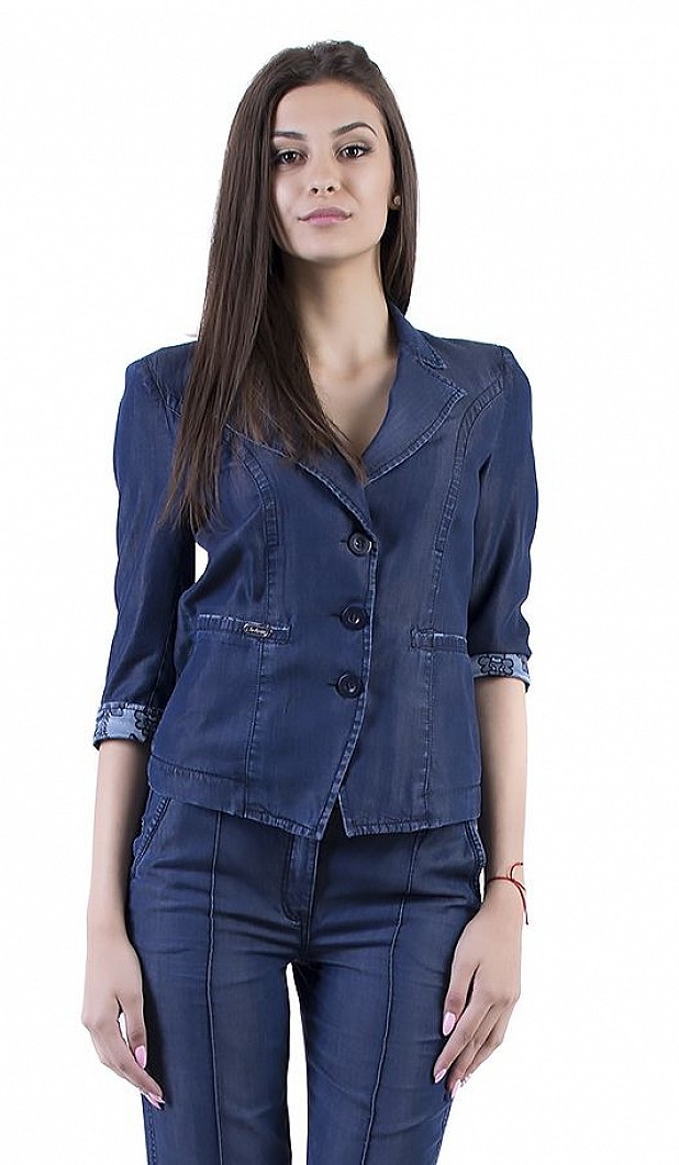 Women's denim jacket with 3/4 Sleeve 17170