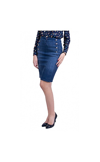 Straight Denim Skirt 18101