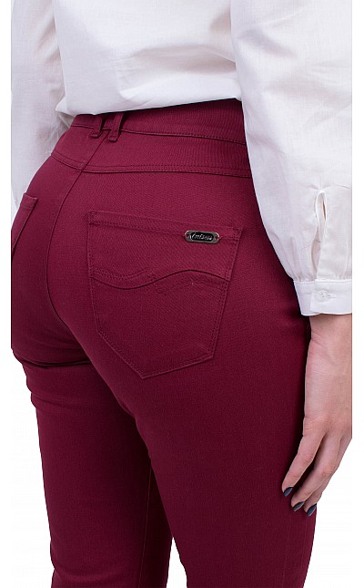 Women's Cotton Pants Bordeaux 19574 Clared / 2020