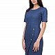 Elegant Blue Dress with Short Sleeves R 20143 / 2020