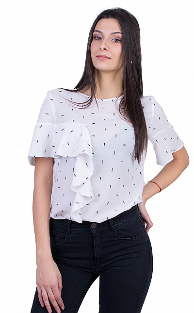 Women's Blouse with Short Sleeves B 21112