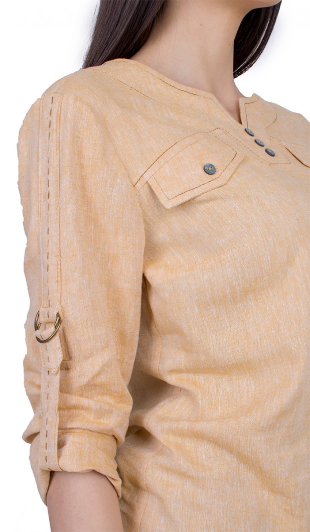 Women's Blouse Yellow with Long Sleeves 21137 / 2021 Women's Blouse Yellow with Long Sleeves 21137 / 2021