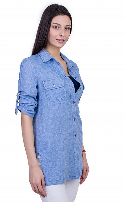 Light Blue Women's Shirt from Linen 21139 / 2021