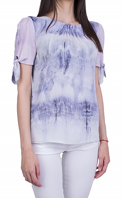 Women's Blouse with Short Sleeves 21156