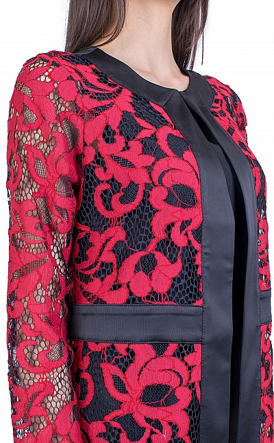 Red Women's Coat from Lace 21149 / 2021