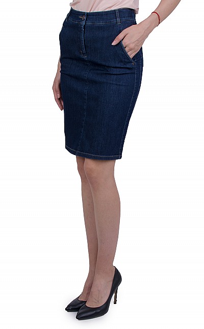 Knee-length Denim Skirt P 21157