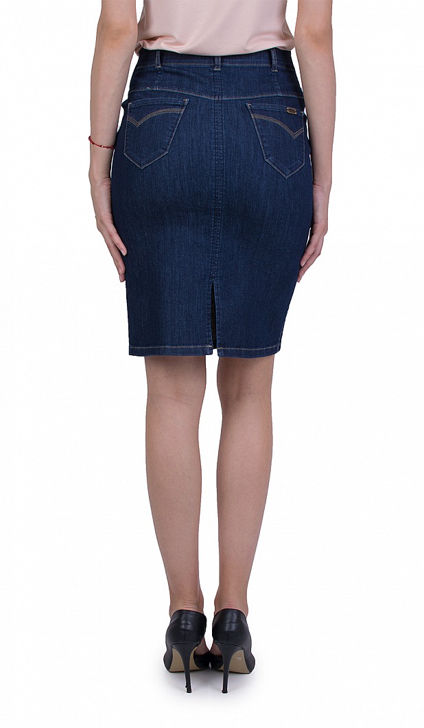 Knee-length Denim Skirt P 21157