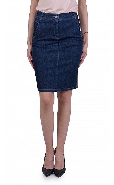 Knee-length Denim Skirt P 21157