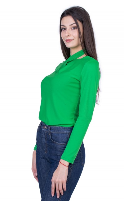 Women's Green Knitted Blouse 22118