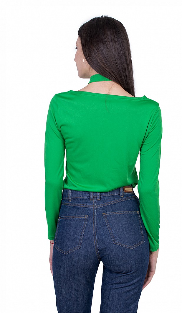 Women's Green Knitted Blouse 22118