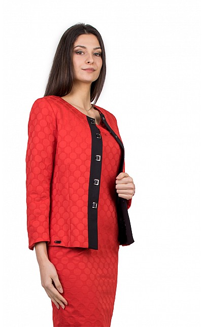 Women's Elegant Red Jacket 22117 / 2022