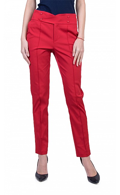 Red Women's Office Pants 22120 / 2022