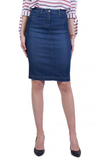 Straight Denim Skirt Business Length 22140 / 2022