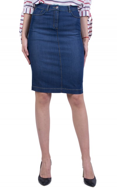 Straight Denim Skirt Business Length 22140 / 2022