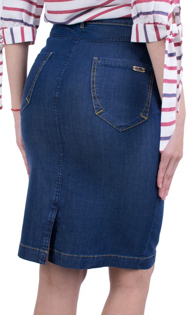 Straight Denim Skirt Business Length 22140 / 2022