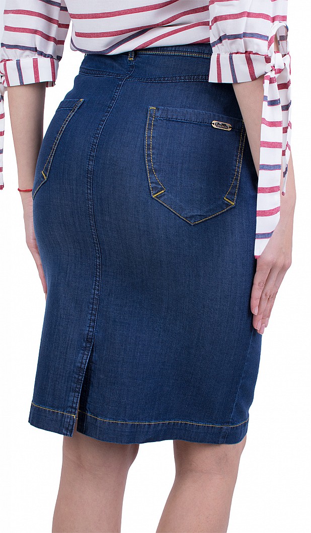 Straight Denim Skirt Business Length 22140 / 2022