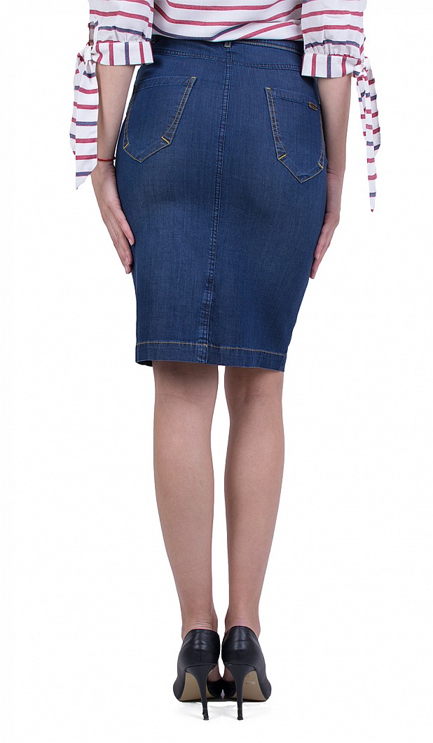 Straight Denim Skirt Business Length 22140 / 2022