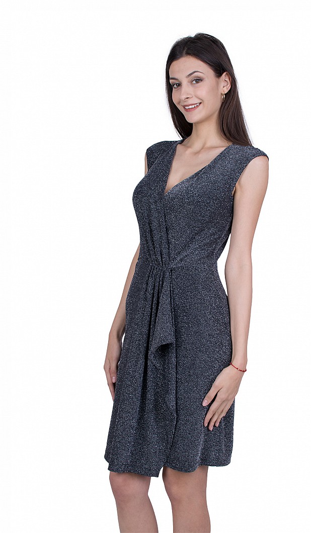 Silver Fitted Office Dress 22208 / 2022