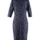 Elegant Dress in Anthracite with Flower Ornaments 23112 / 2023