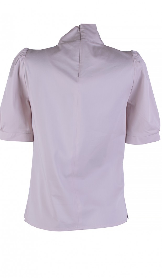 Women's Cotton Blouse in Light Pink with Back Zipper 25115 Pink / 2025