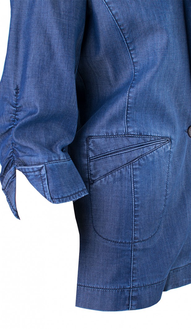 Women's Summer Jacket from Tencel Denim with 3/4 Sleeves 25122 / 2024 Women's Summer Jacket from Tencel Denim with 3/4 Sleeves 25122 / 2024