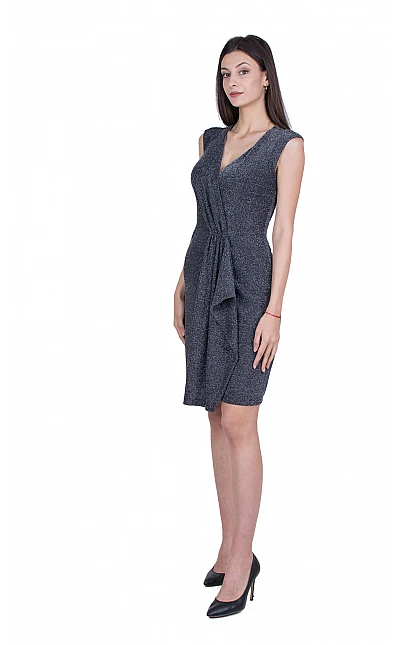 Silver Fitted Office Dress 22208 / 2022