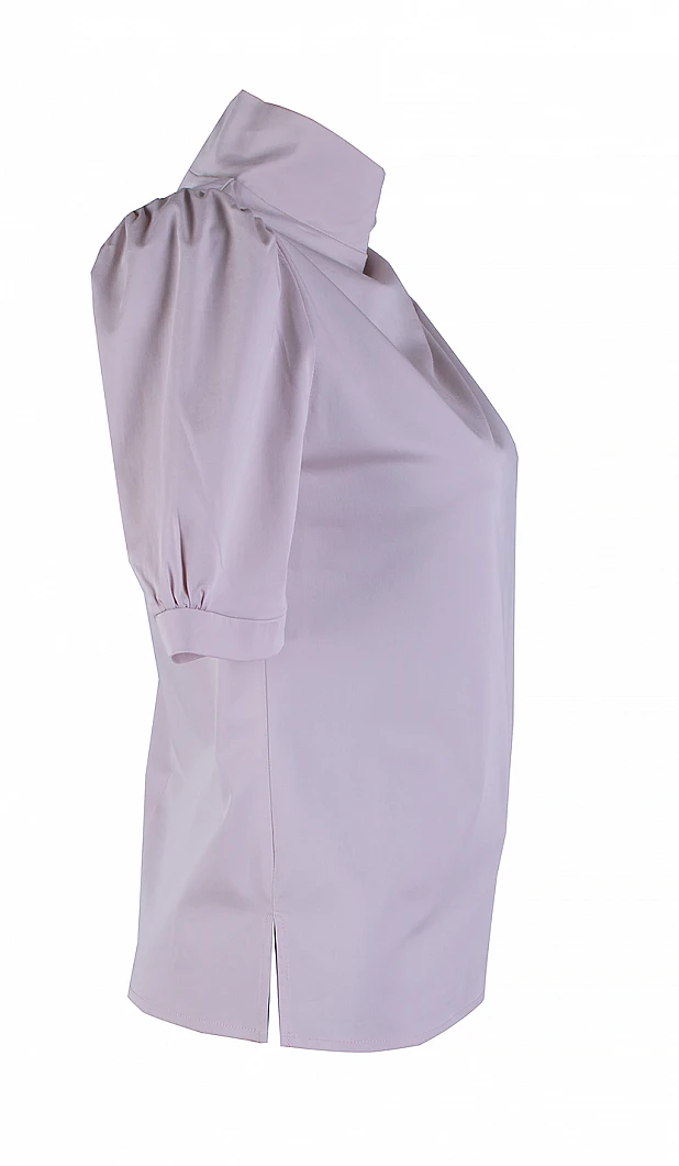 Women's Cotton Blouse in Light Pink with Back Zipper 25115 Pink / 2025