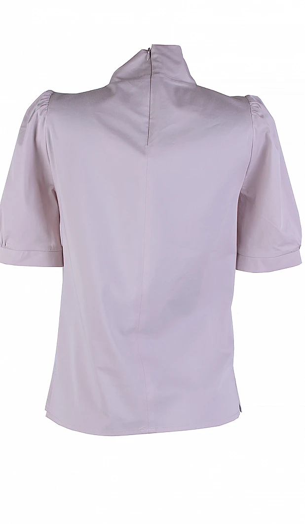 Women's Cotton Blouse in Light Pink with Back Zipper 25115 Pink / 2025
