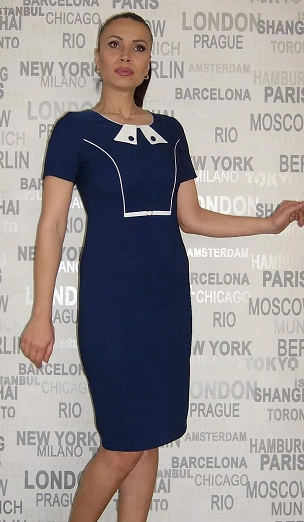 Дамска Рокля в Тъмно Синьо SR 2020010 D BLUE