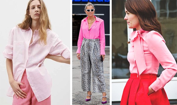 Συνδυασμός δύο αποχρώσεων ροζ! // Φούξια πουκάμισο με animal print παντελόνι για ιδιαίτερο στιλ // Ο τολμηρός συνδυασμός του ροζ με το κόκκινο 