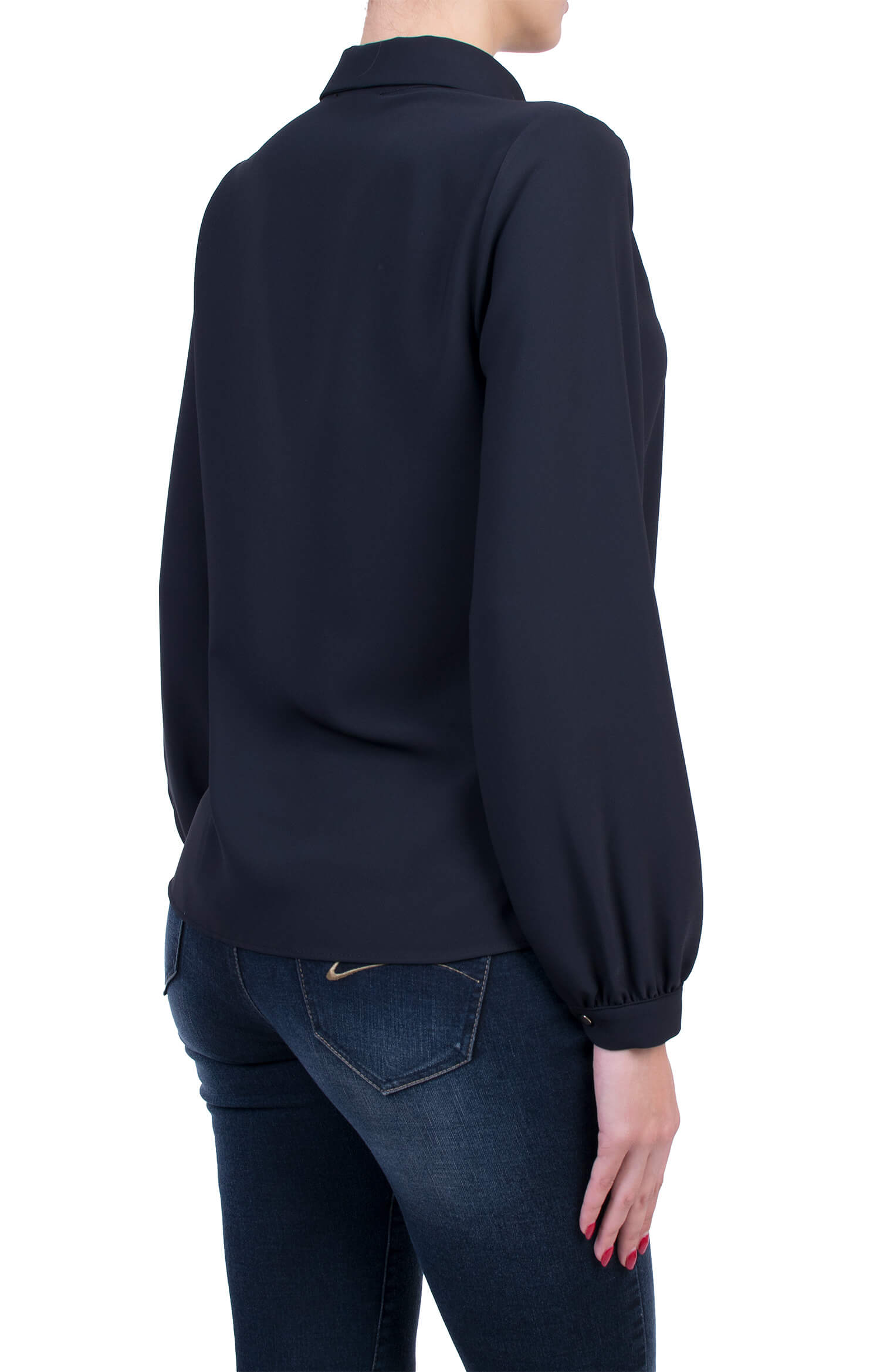 Black Ladies Blouse with Long Sleeve B 50727 / 2020