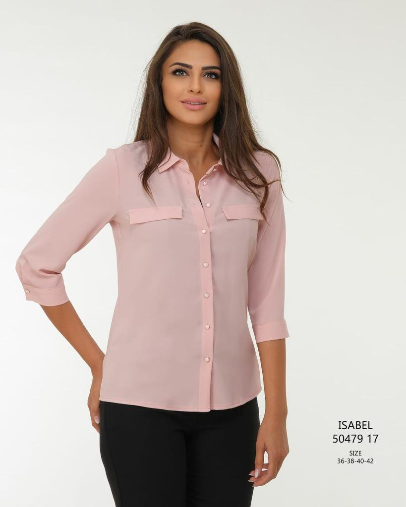 Дамска Риза в Светло Розово 50479 - 17 PINK / 2022